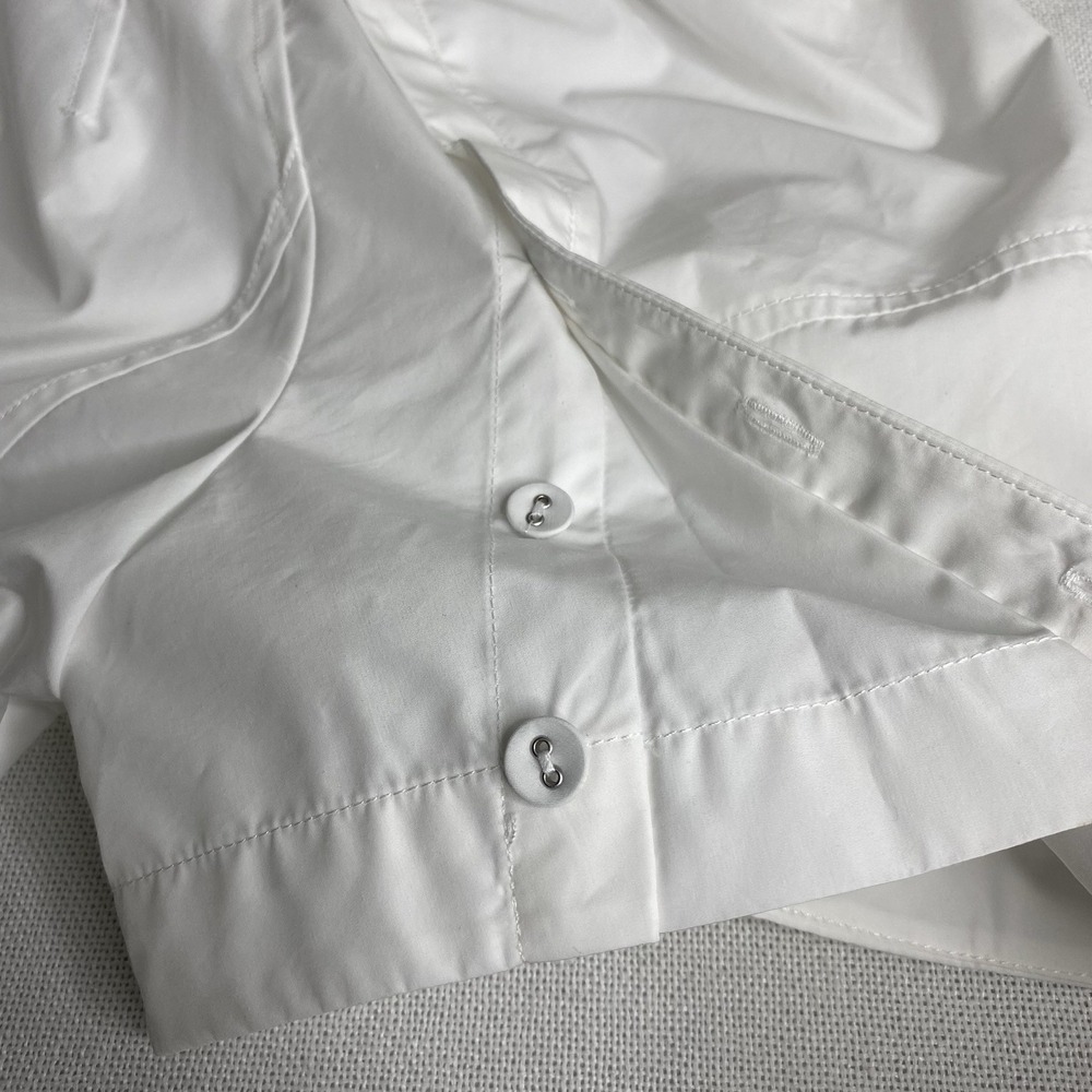 3.1 Phillip Lim Bloom Pleated Short Sleeve Scoop‎ Neck White Blouse Sz 4 - Picture 10 of 16